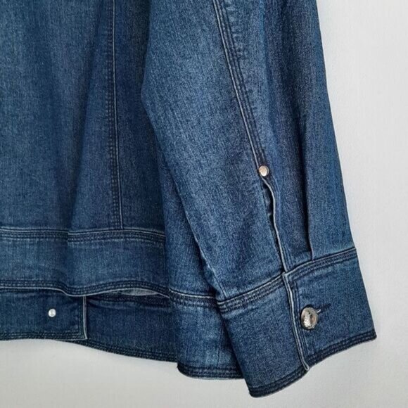 PENNINGTONS Jean Jacket Medium Blue Button Down Sz 2X - Picture 9 of 11